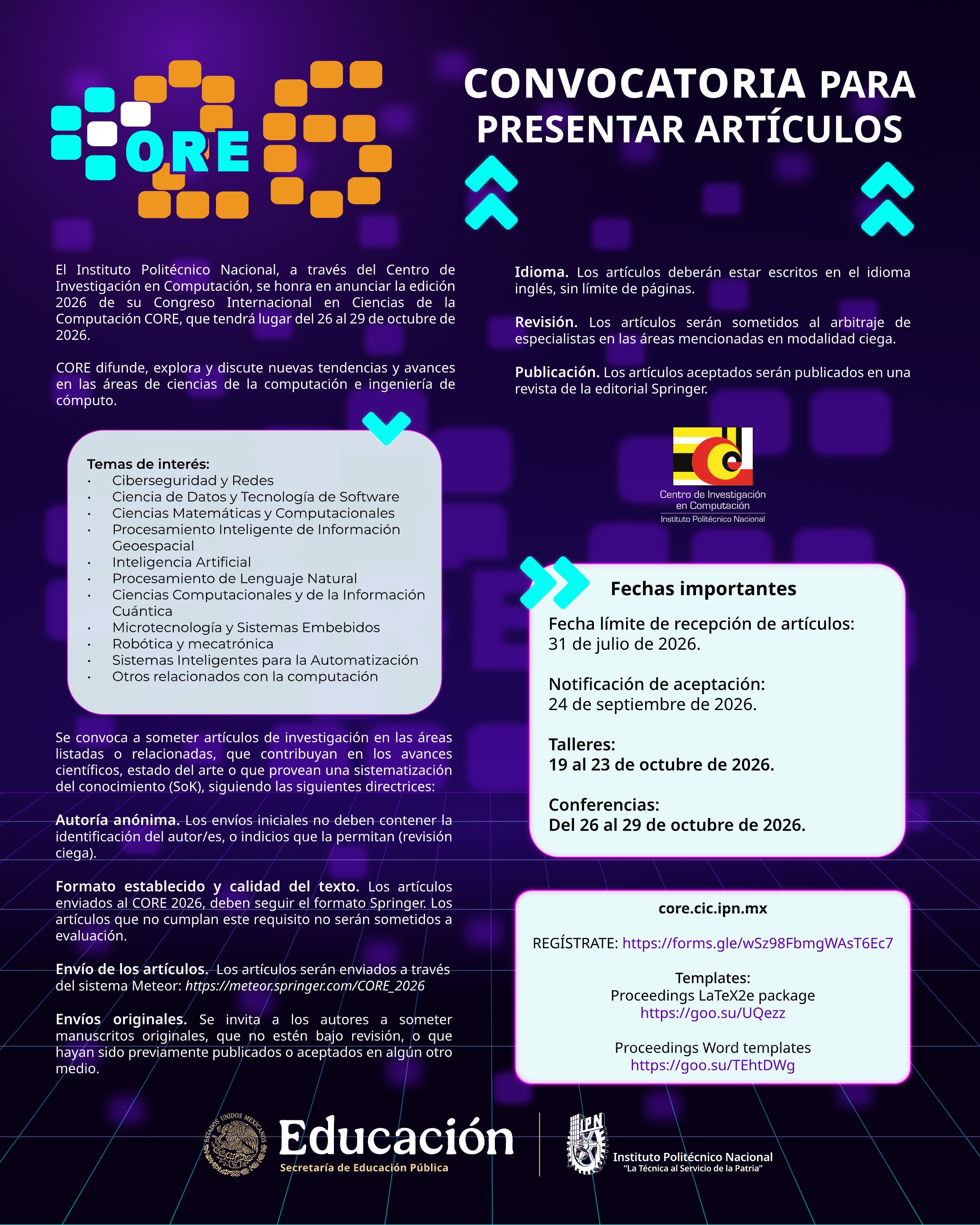 Convocatoria para presentar artículos